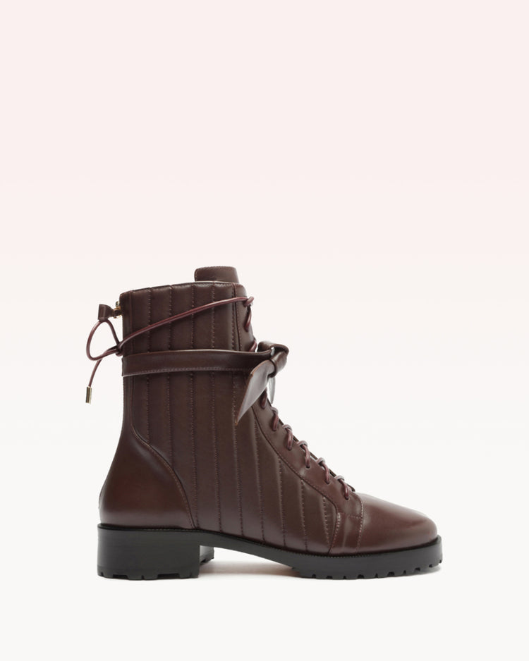 Quilted Clarita Combat Bootie Bloodstone Booties F/23 35 Bloodstone Nappa Charm/Nappa Kiss
