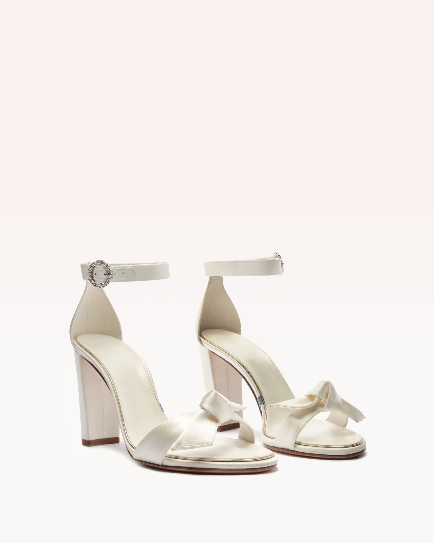 Clarita Bridal Block 90 Satin Bianco Sandals Bridal