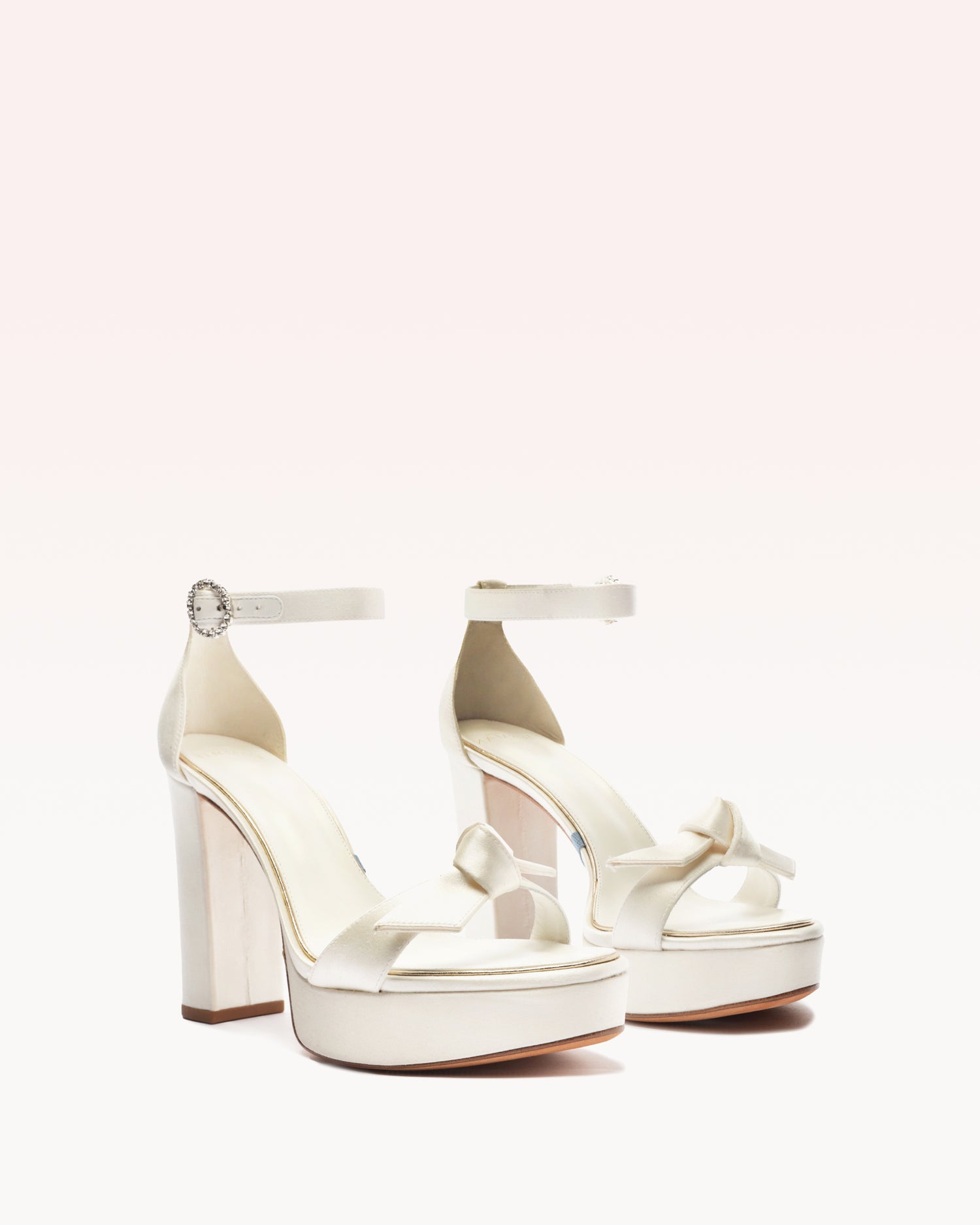 Clarita Platform Bridal 120 Satin Bianco Sandals Bridal