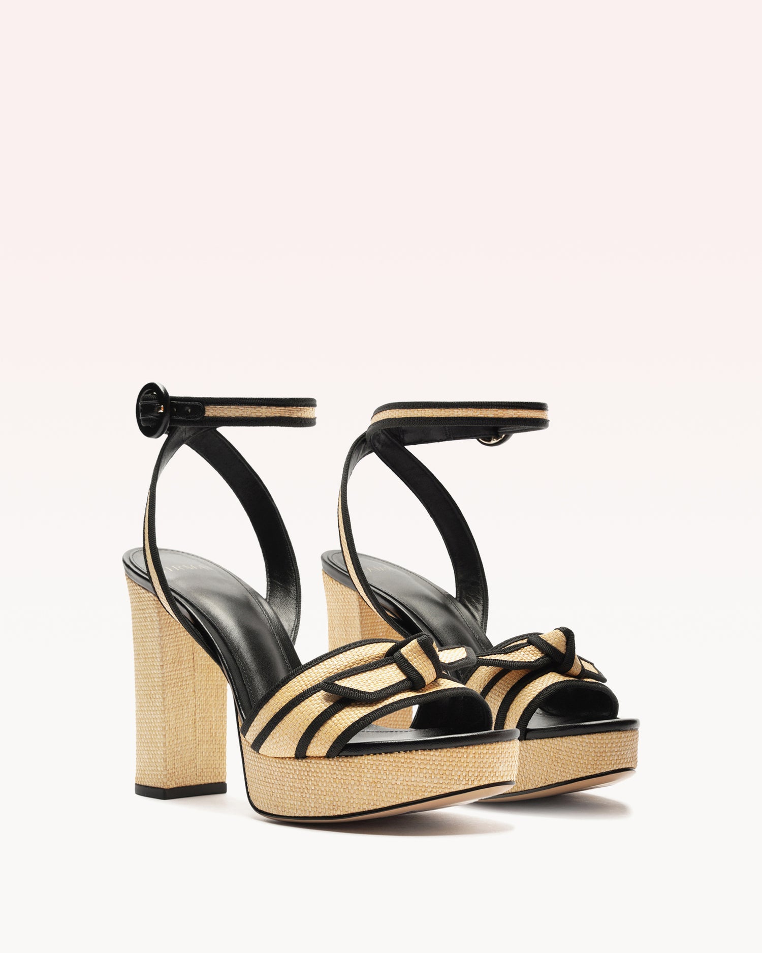 Grosgrain Raffia Platform Sandals R/25