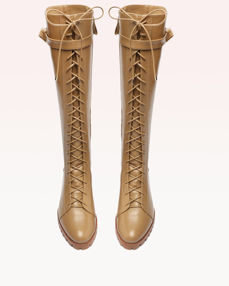 Evelyn Combat Waterproof Boot Latte