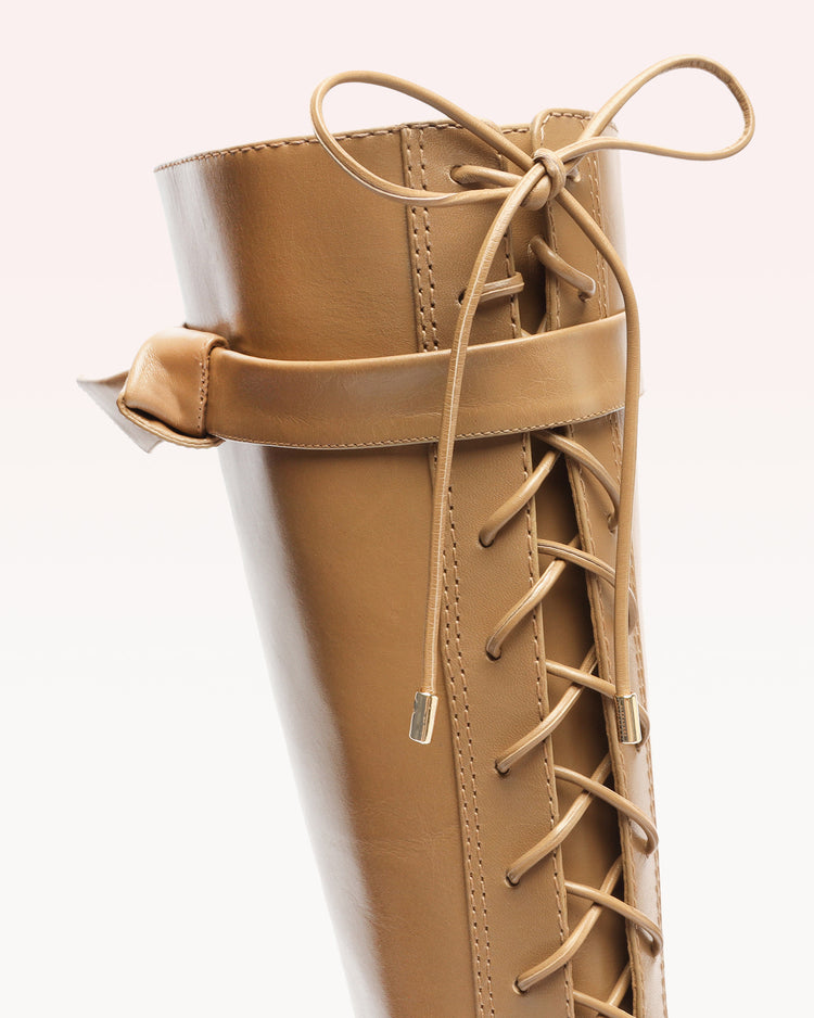 Evelyn Combat Waterproof Boot Latte