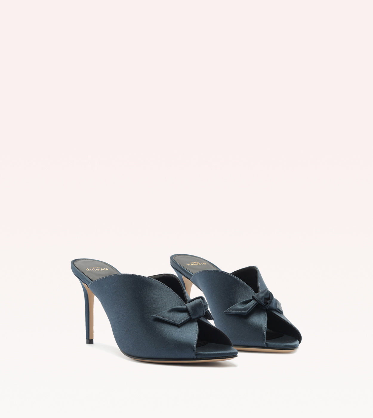 Clarita Vamp 85 Satin Navy Blue Sandals F/25