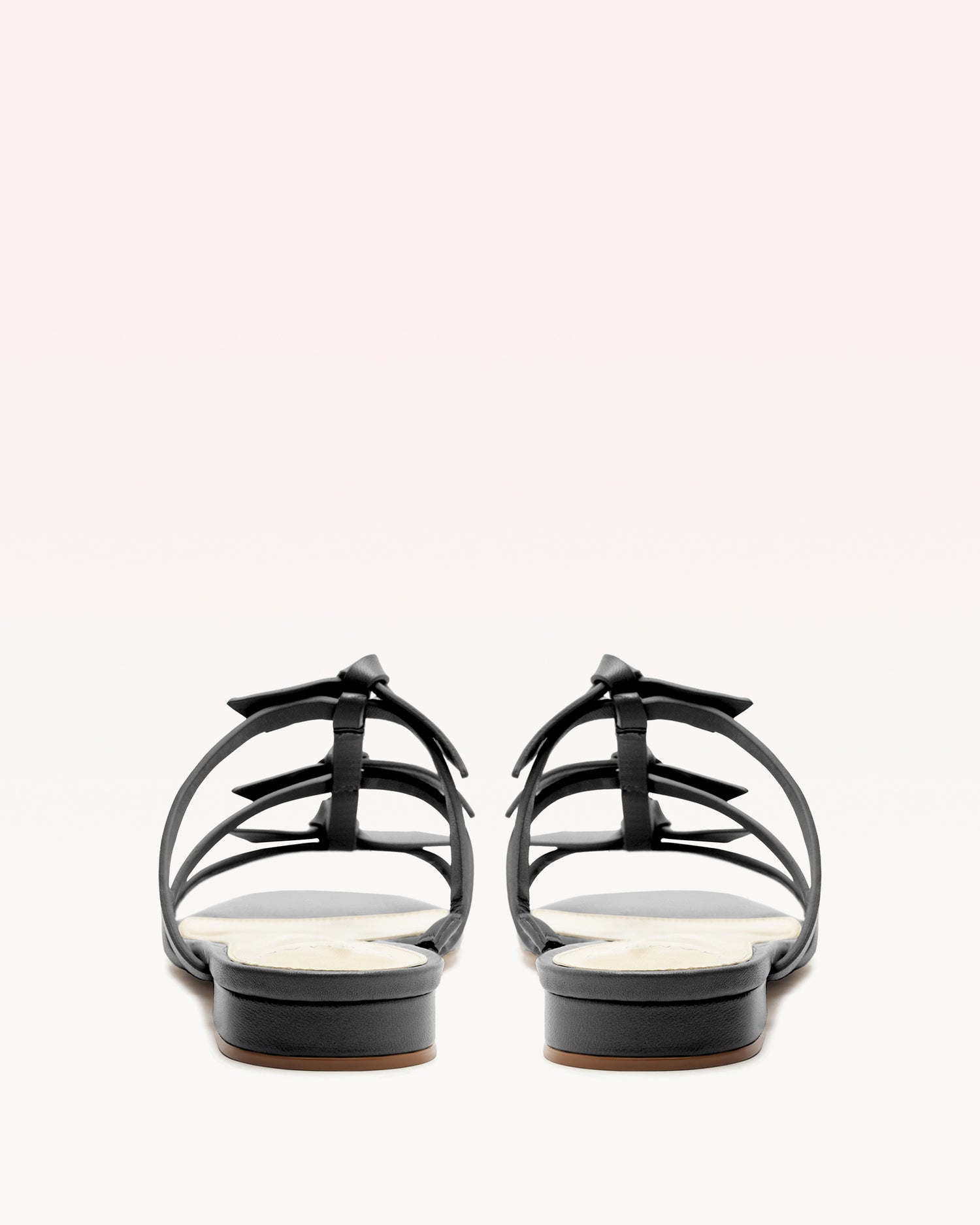 Slim Lolita Slide Black Flats Holiday- R/25