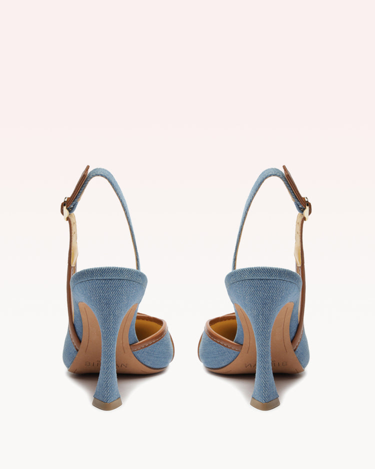 Clarita Slingback 85 Pump Acid Denim Washed