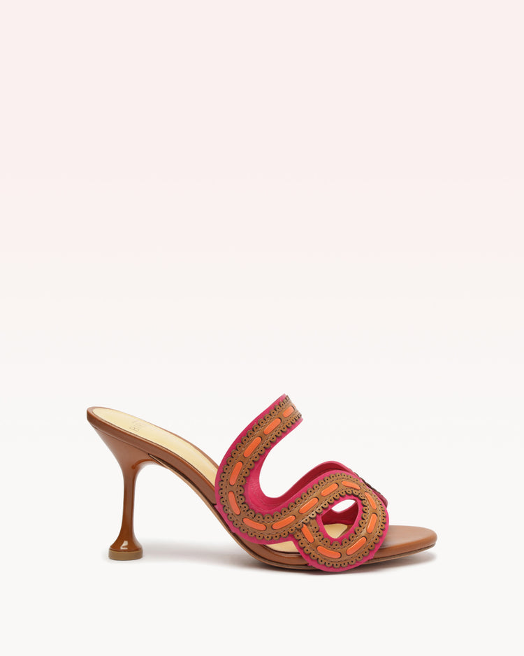 Melanie Mule Fluo Pink & Cuoio