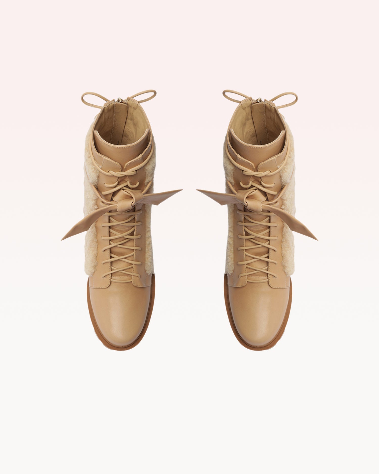 Shearling Clarita Combat Bootie 65 Beige Boots R/23