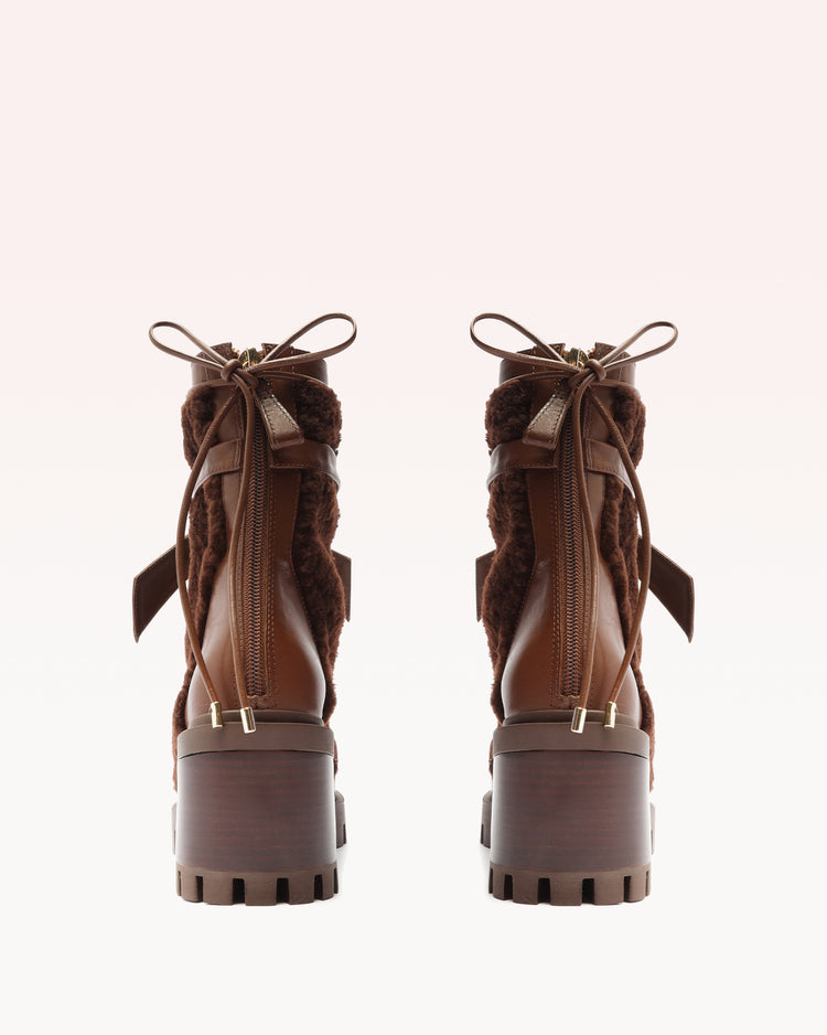 Shearling Clarita Combat Bootie 65 Mousse