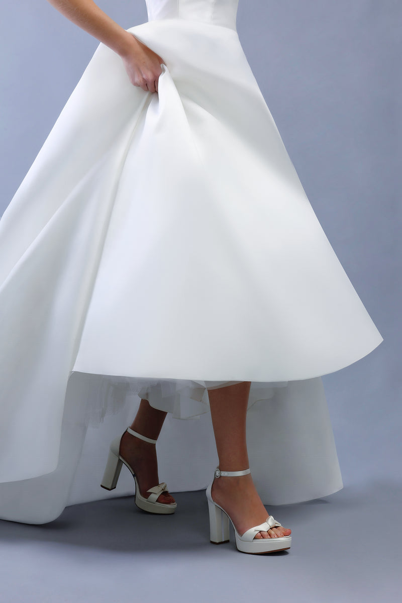 Clarita Platform Bridal 120 Satin Bianco Sandals Bridal   