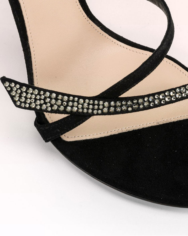 Tita Crystals 100 Suede Black Sandals R/24   