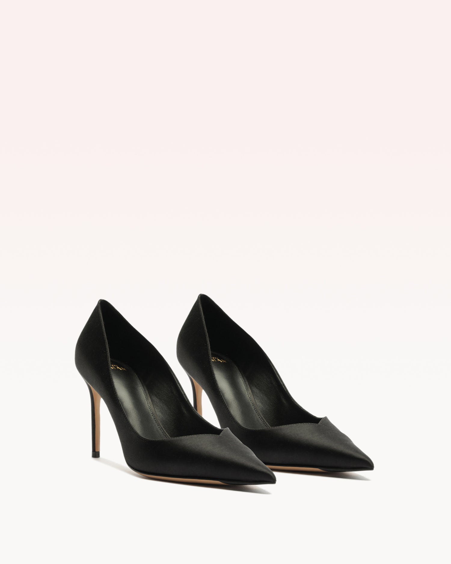 Pamela Satin 85 Satin Black Pumps R/26