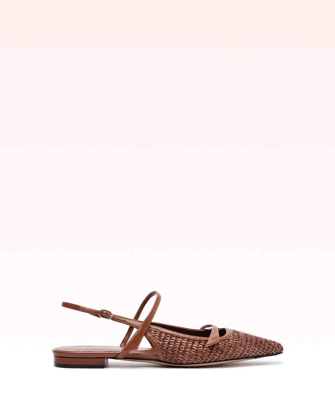 Tita Raffia Flat Chocolate Flats S/25 35 Brown Leather