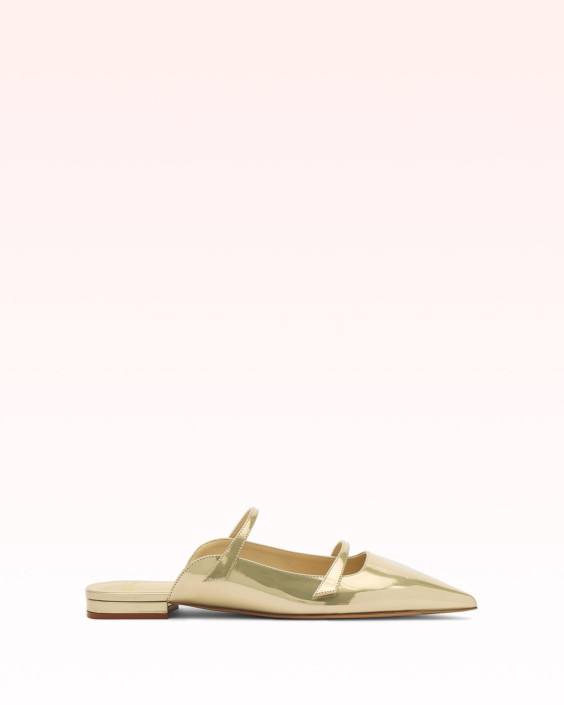 Tita Mule Flat Golden Flats R/26 35 Yellow Specchio Leather