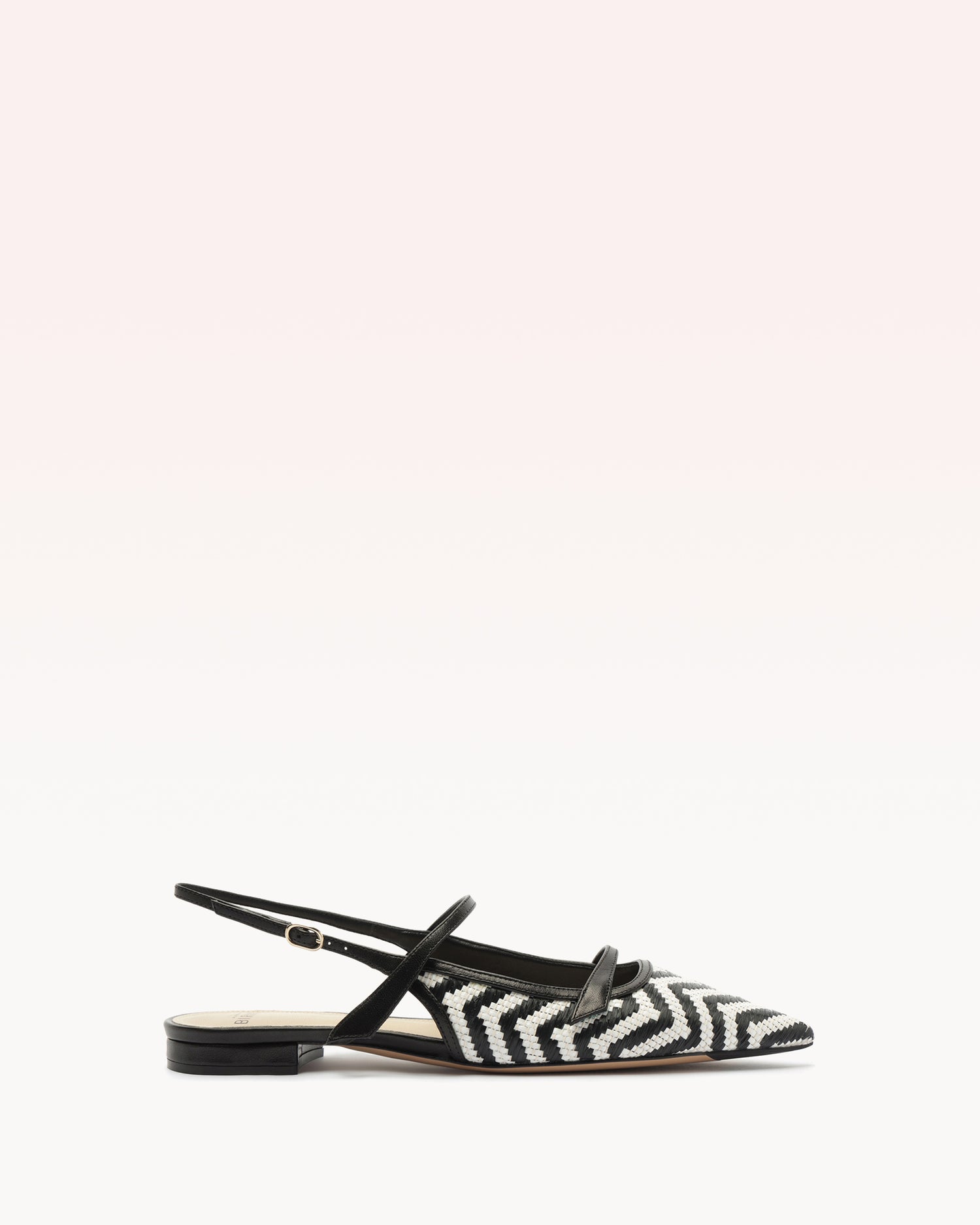 Tita Raffia Zig Flat Black 35 Black Raffia | Leather