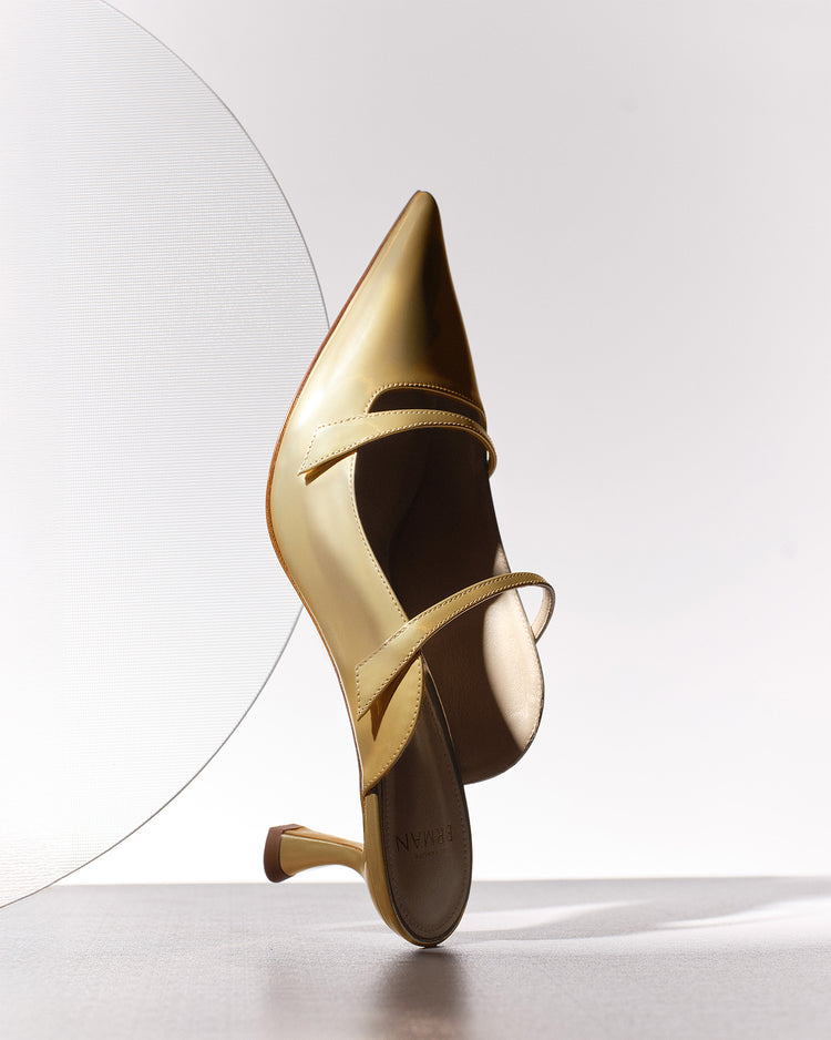 HIGH MULE 60MM IN SILVER SHEEPSKIN AND TRANSPARENT PVC