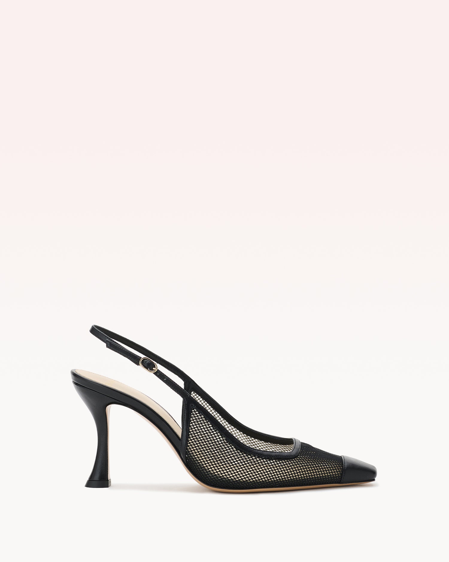 Olivia Mesh 85 Black Pumps S/25 35 Black Leather