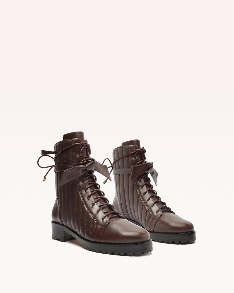 Quilted Clarita Combat Bootie Bloodstone