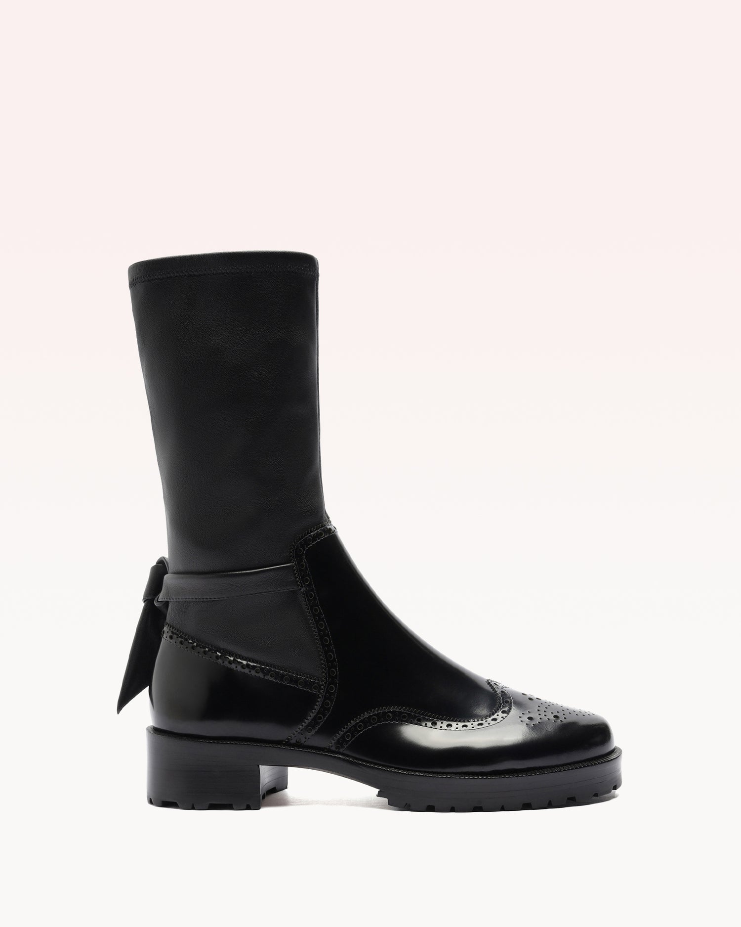 Clarita Motorcycle Brogue Black Boots P/25 35 Black Soft Box