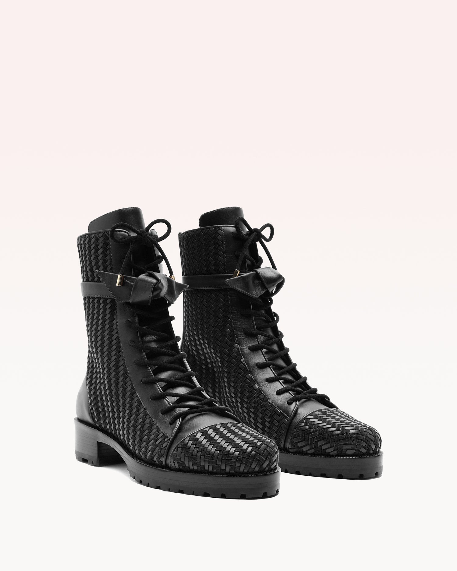 Tresse Combat Bootie Black Booties P/25