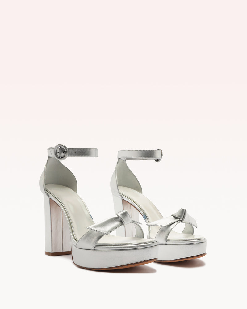 Clarita Platform Bridal 120 Metallic Silver Pearl