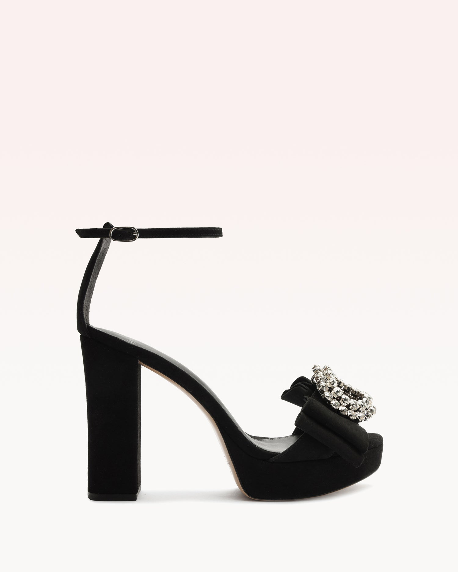 Maddie Block 120 Black Sandals P/24 35 Black Suede/Crystal