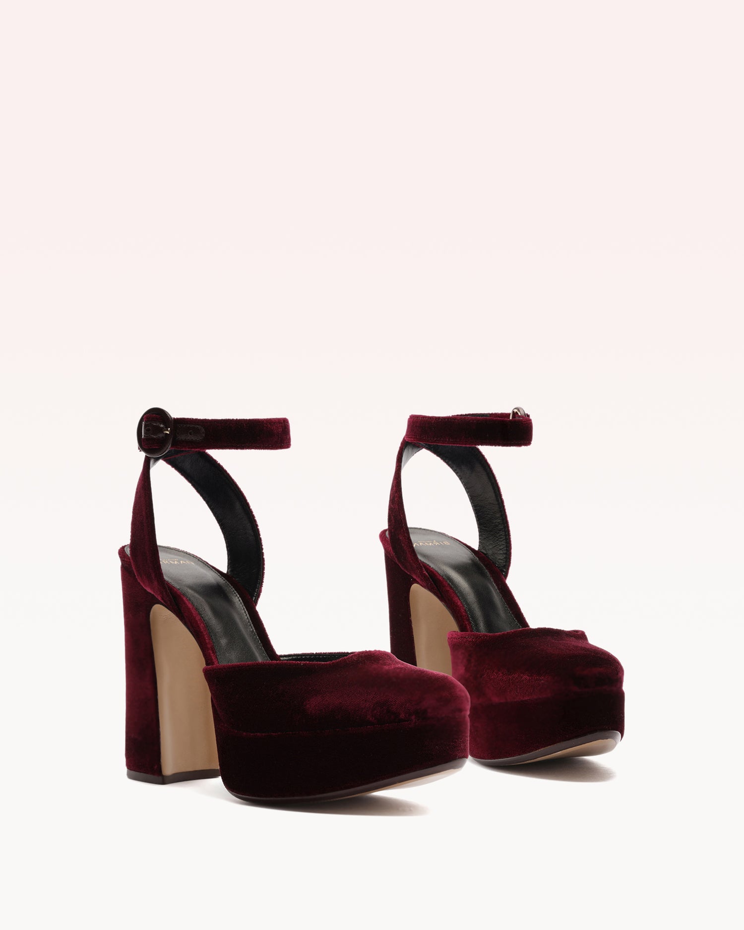 Vita Platform 120 Velvet Burgundy Pumps R/26