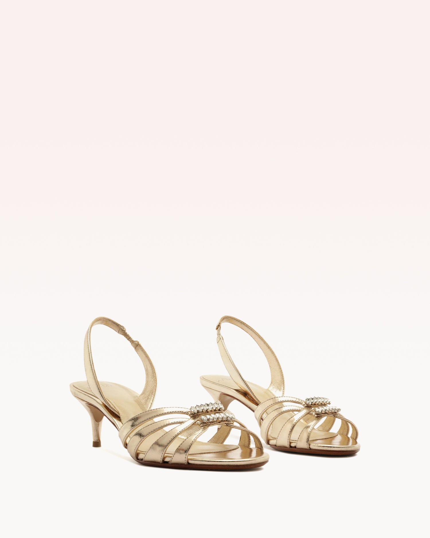 Noelle Kitten Golden Sandals R/26