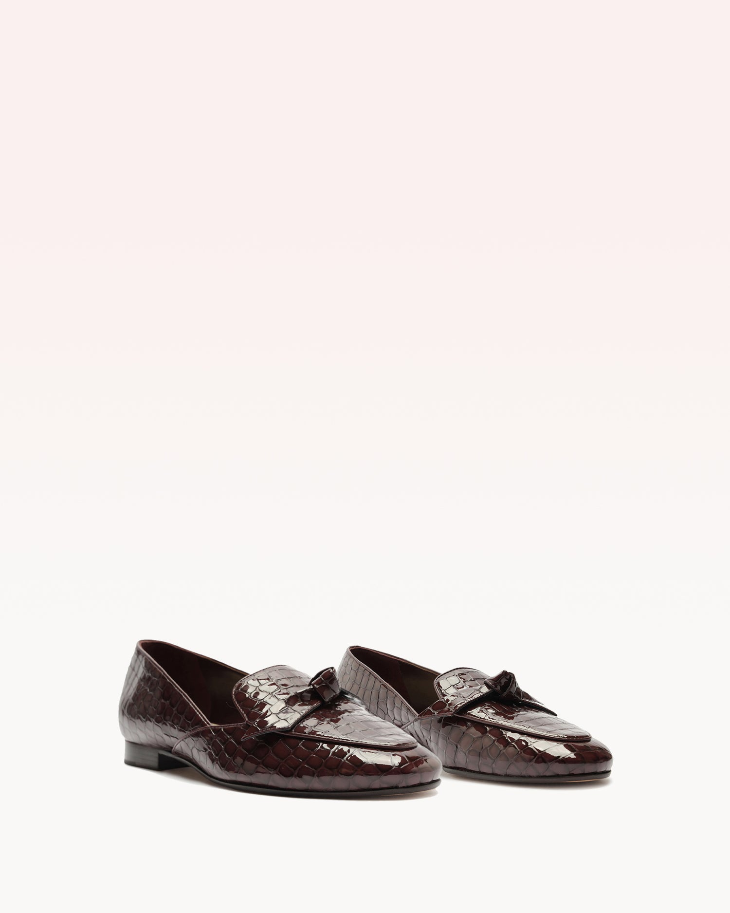 Clarita Belgian Crocco Loafer Cherry Lacquer Loafers P/24   