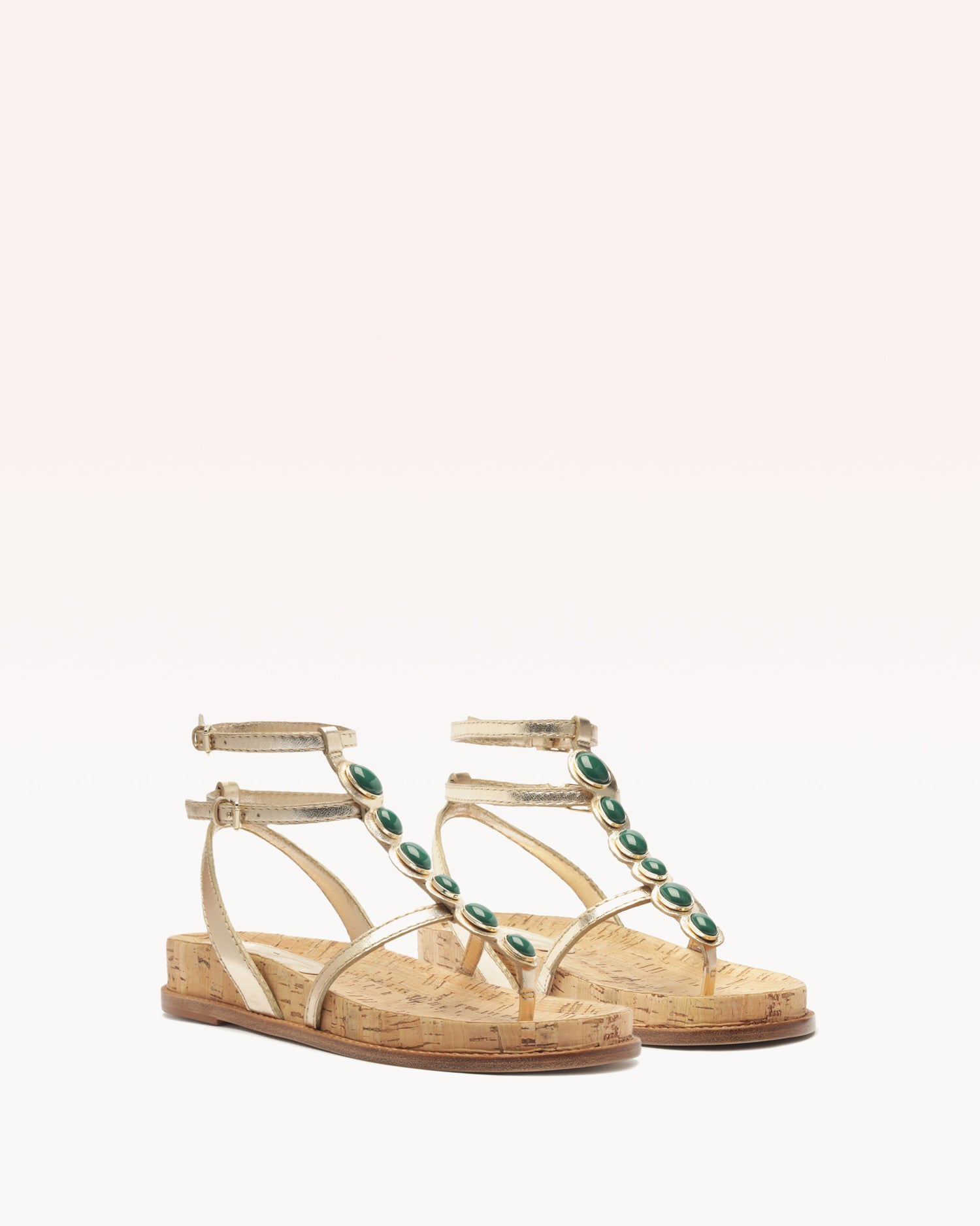 Jade Golden Flat Flat Sandals S/25