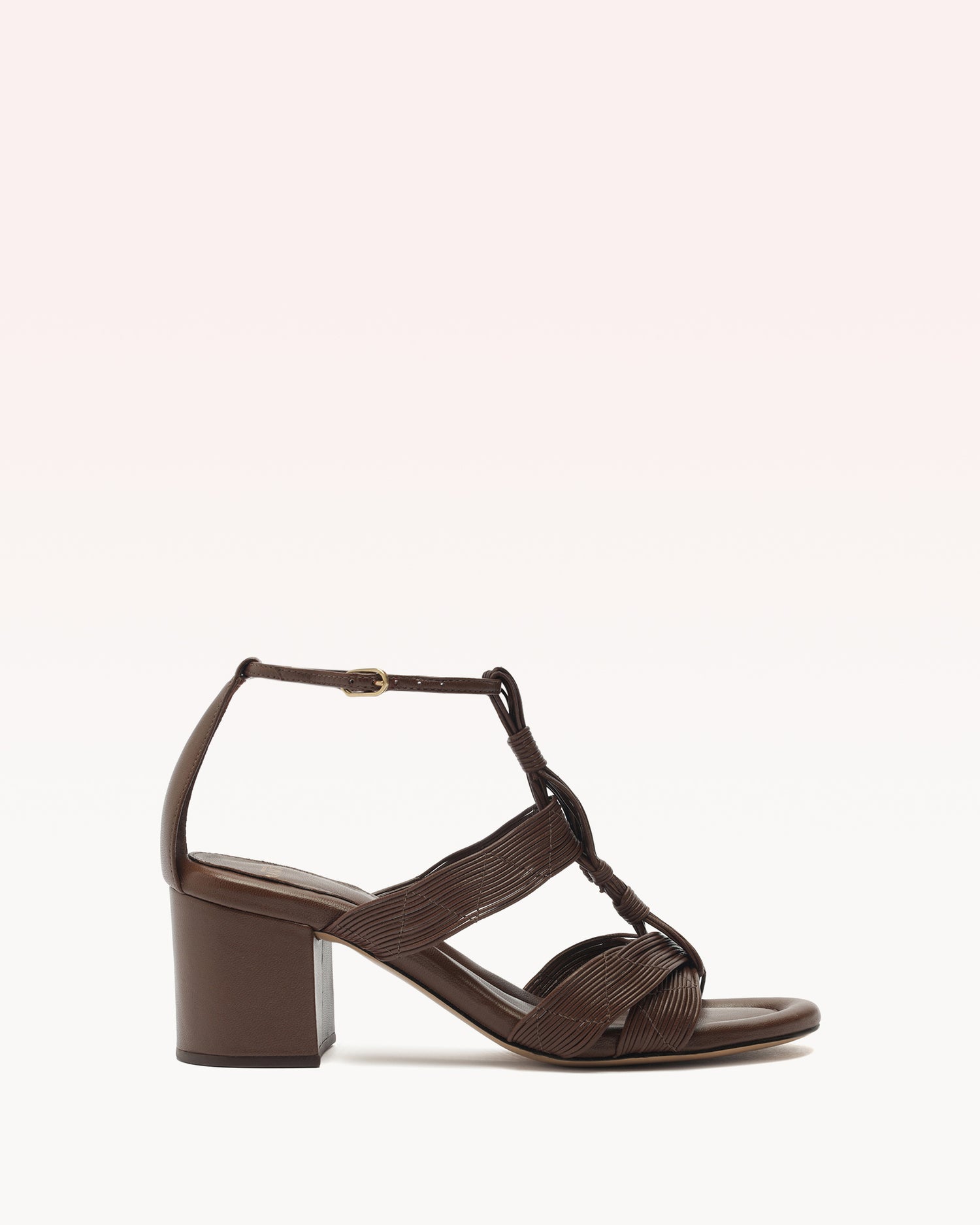 Olga Block 60 Brown Sandals P/25 35 Brown Leather