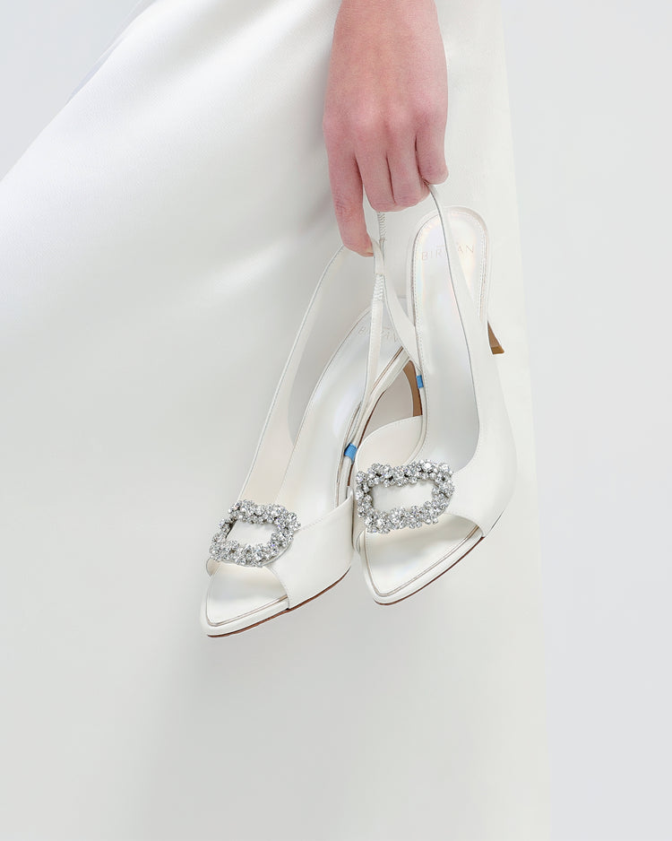 Isla Crystal Bridal 85 Off White Sandals Bridal   