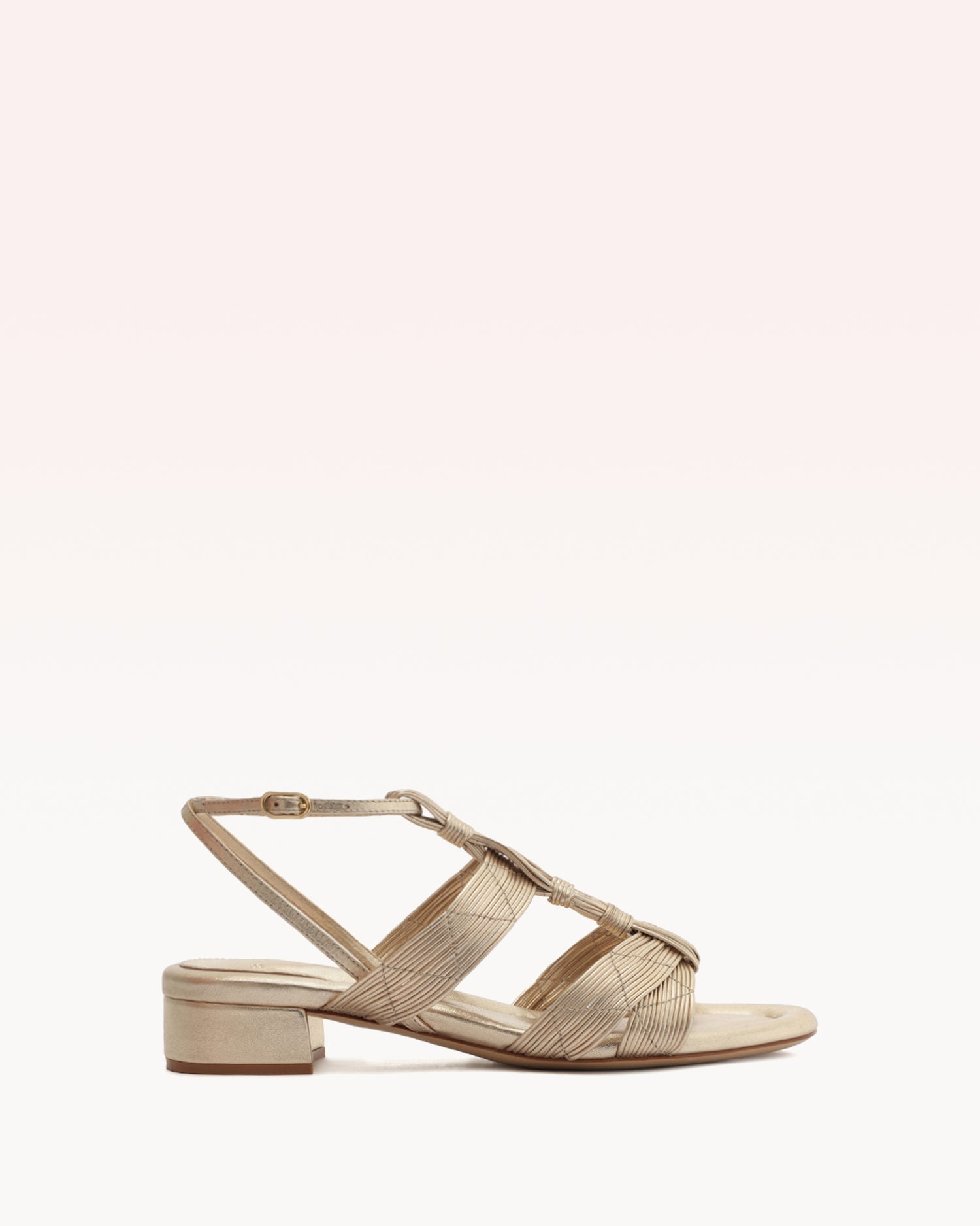 Olga Block 30 Golden Sandals P/25 35 Golden Leather