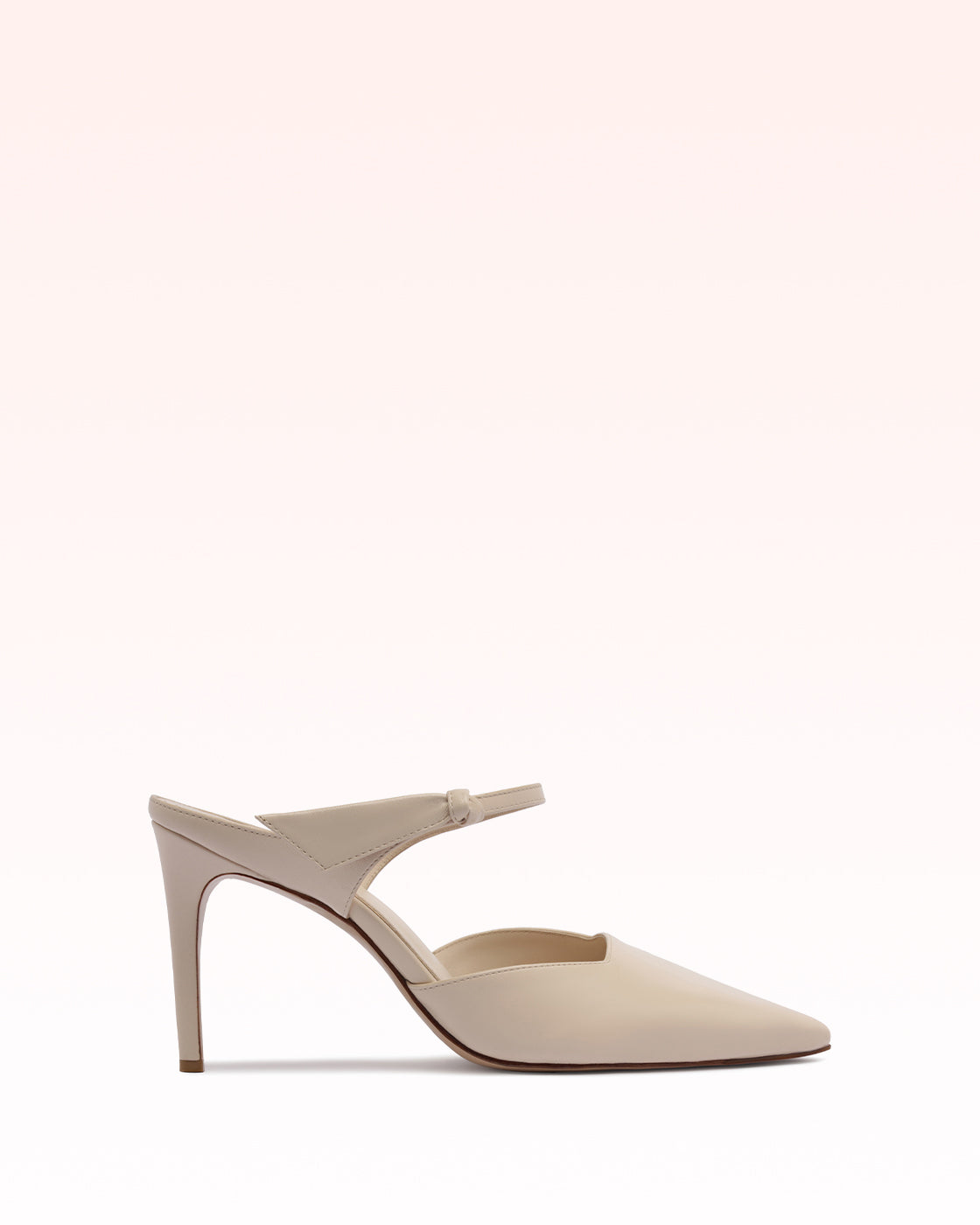 Clarita Asymmetric Sling Mule Shell Pumps R/26 35 Shell Nappa Leather