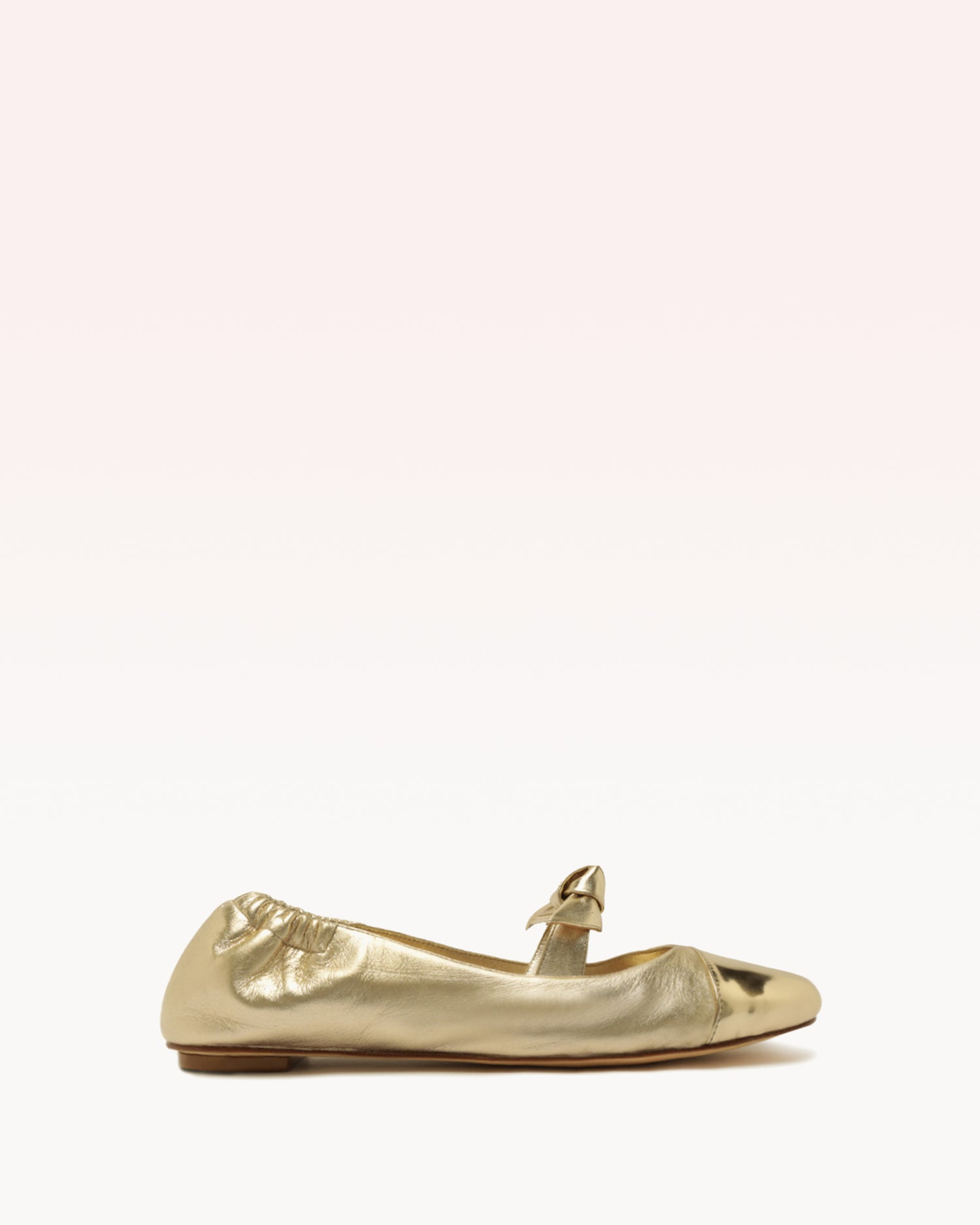 Clarita Ballerina Flat Golden Flats R/24 35 Gold Baby Specchio & Kid Soft Metal
