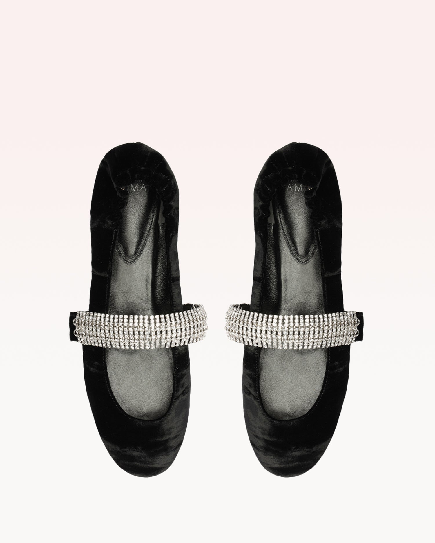 Camila Ballerina Velvet Flat Black Sandals R/24   