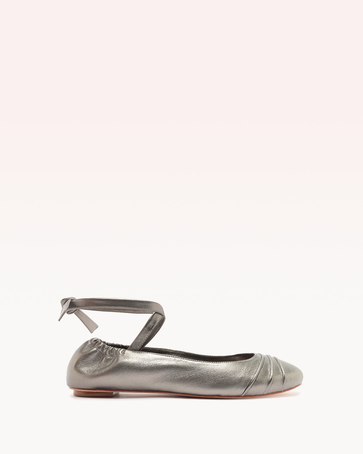 Clarita Ballet Flat Metallic Pewter Sandals R/24 35 Pewter Metallic Leather