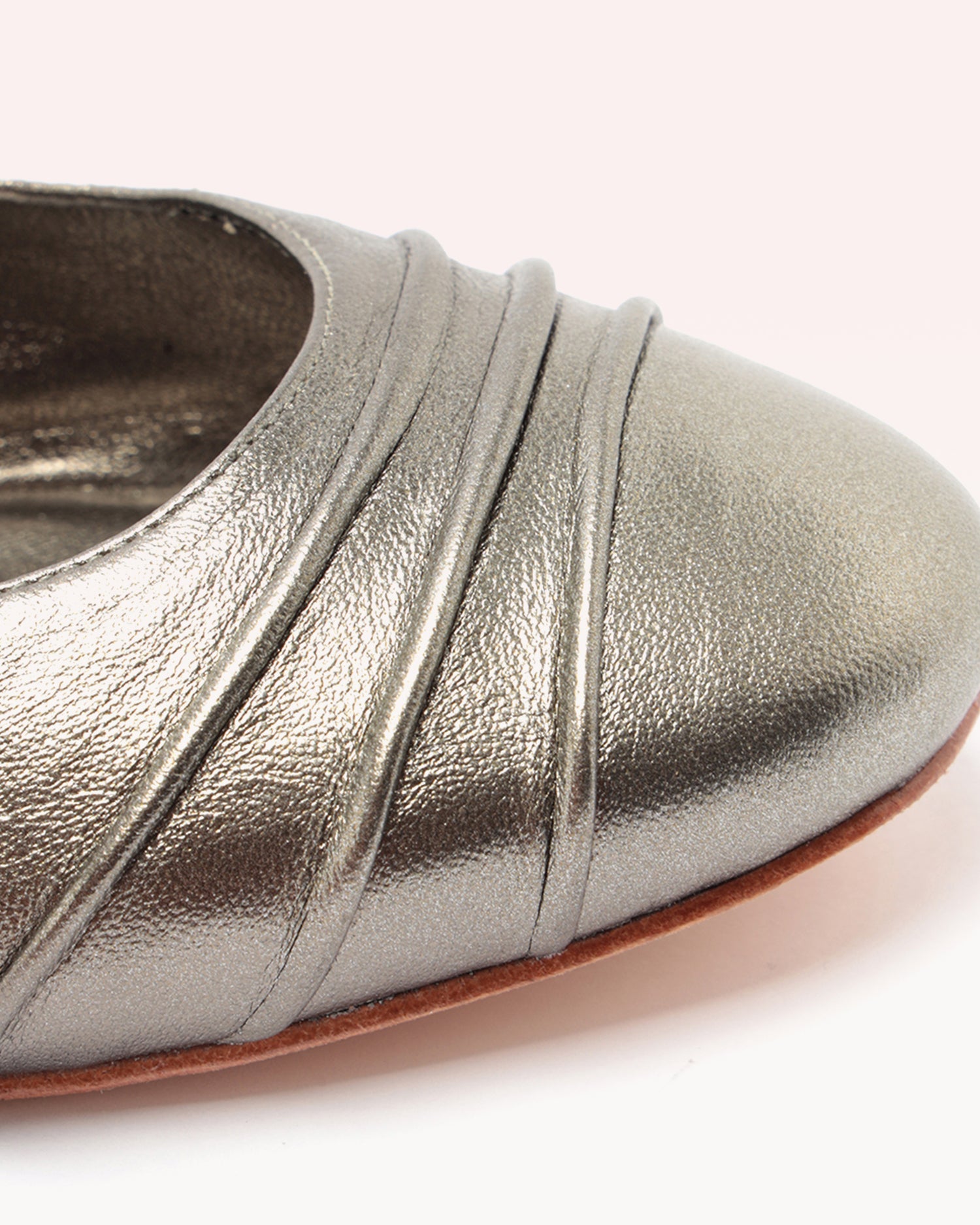 Clarita Ballet Flat Metallic Pewter Sandals R/24   