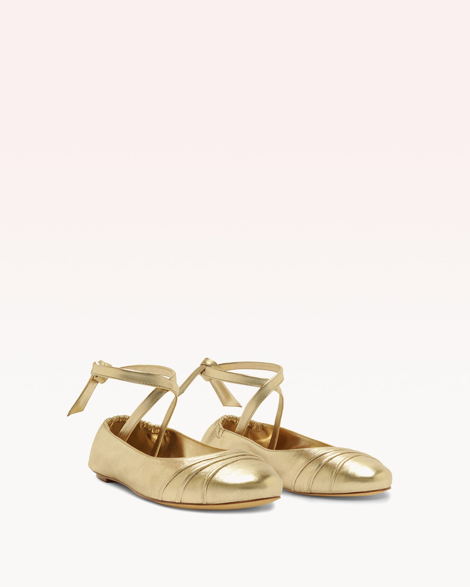 Clarita Ballet Flat Metallic Golden Sandals R/24   