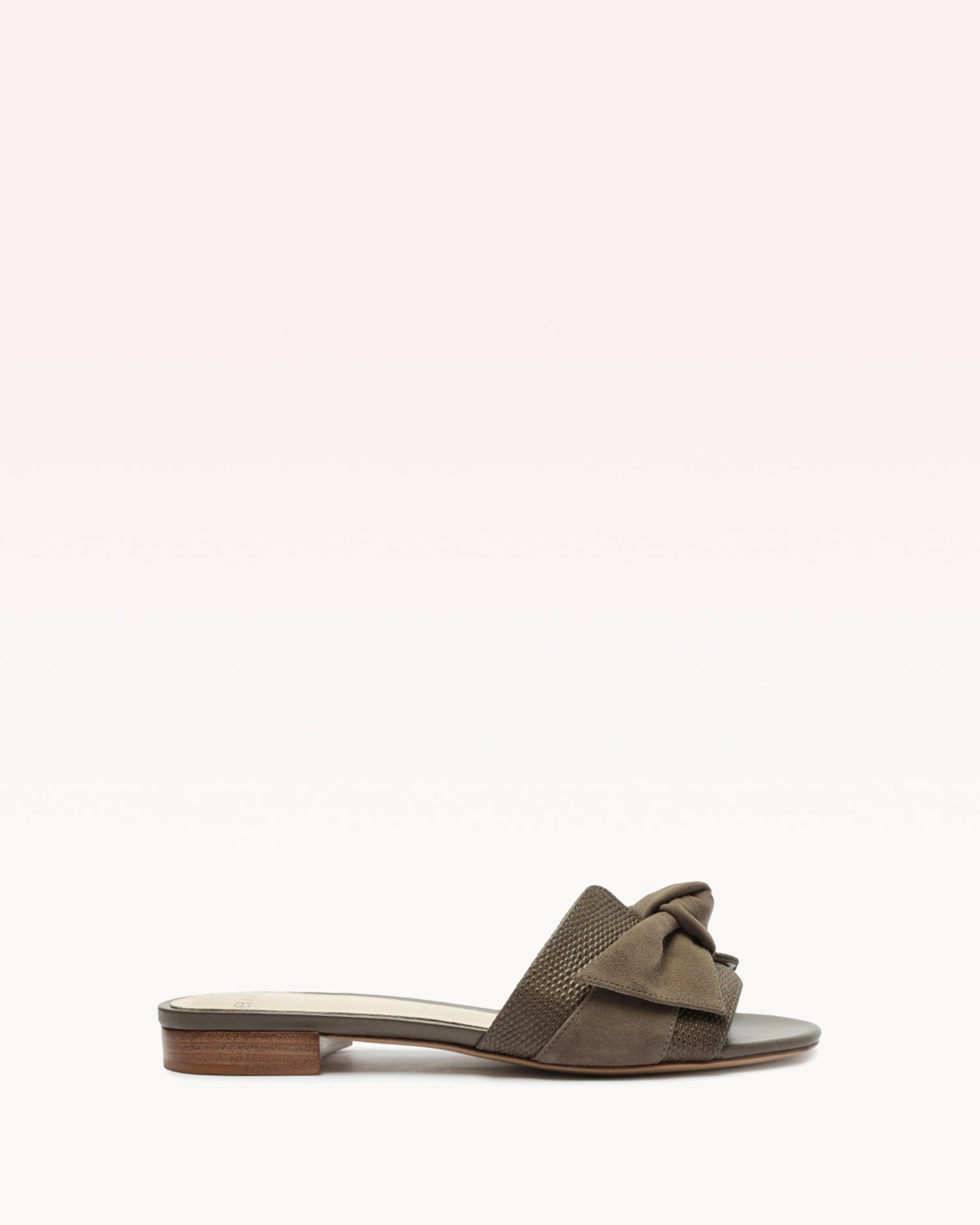 Maxi Clarita Flat Pebble Sandals R/24 35 Pebble Karung Embossed Leather/Suede