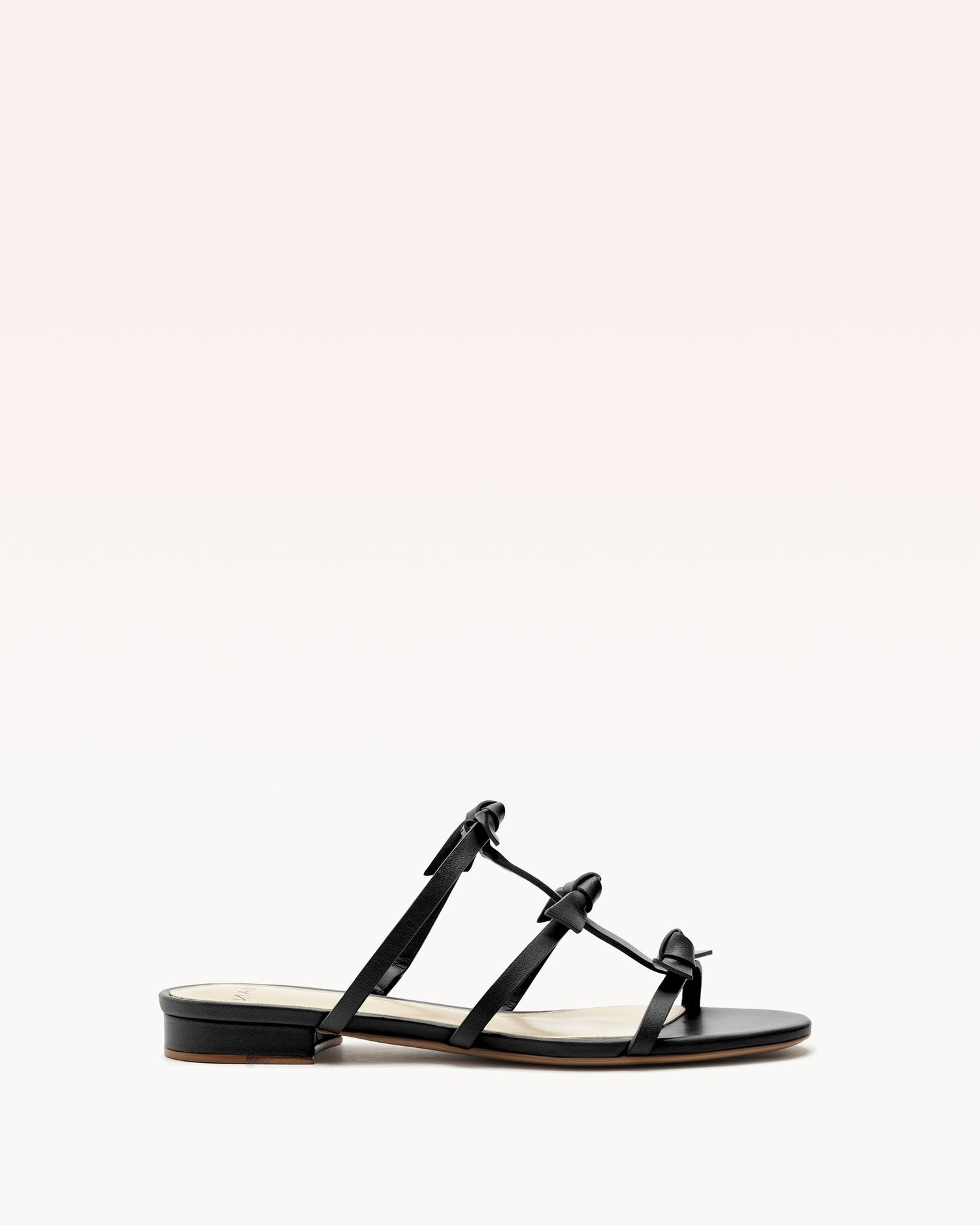 Slim Lolita Slide Sandals R/25 35 Black Leather