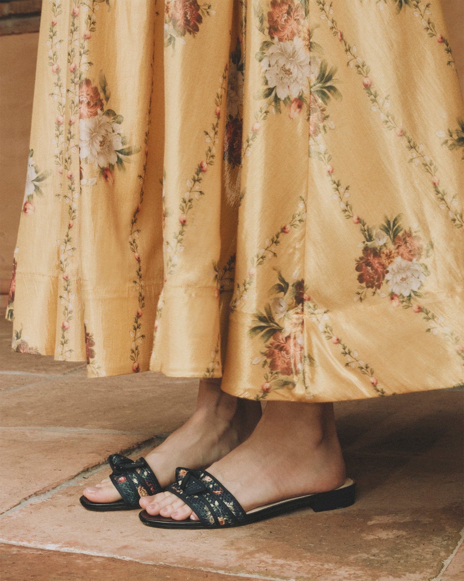 Grosgrain Raffia Paramo Tonia Flats Agua Bendita