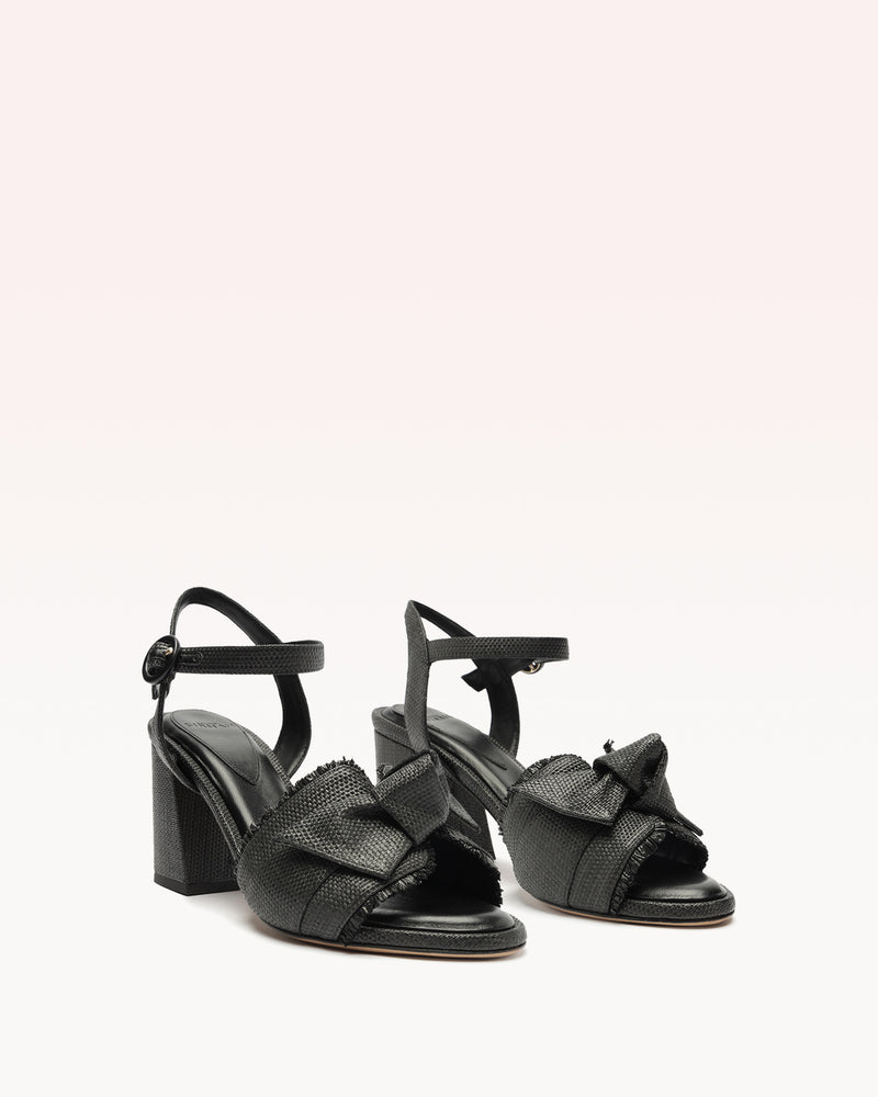 Maxi Clarita Raffia 75 Black Sandals S/24   