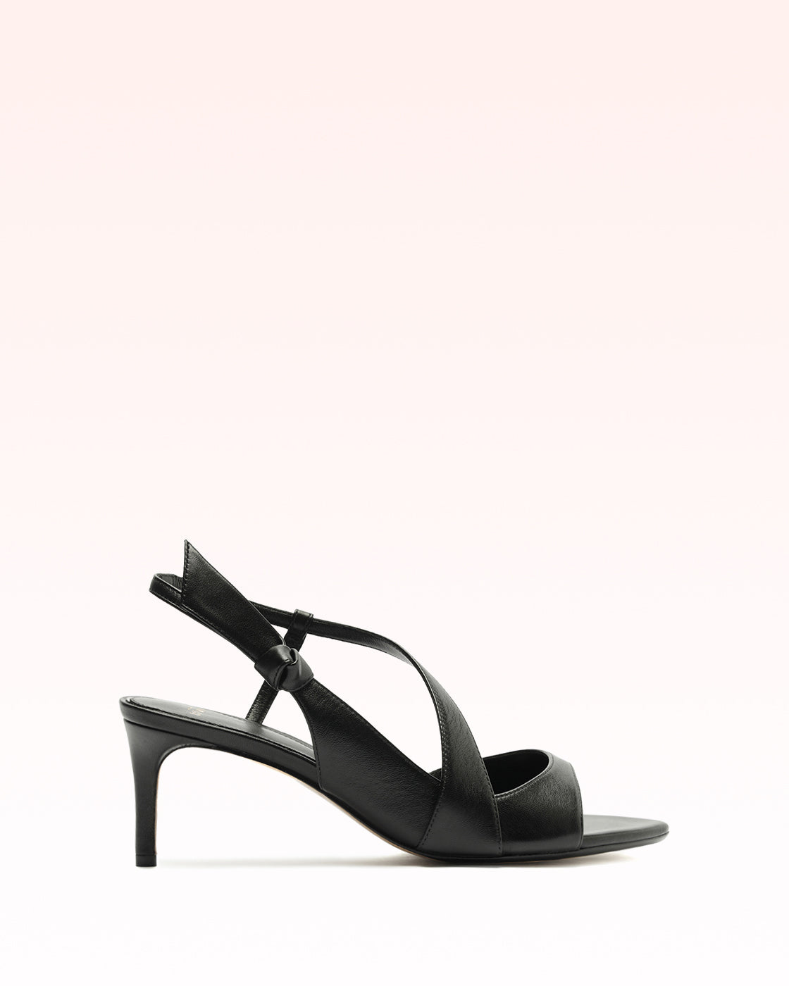 Clarita Asymmetric Sling 60 Black Sandals R/26 35 Black Nappa Leather