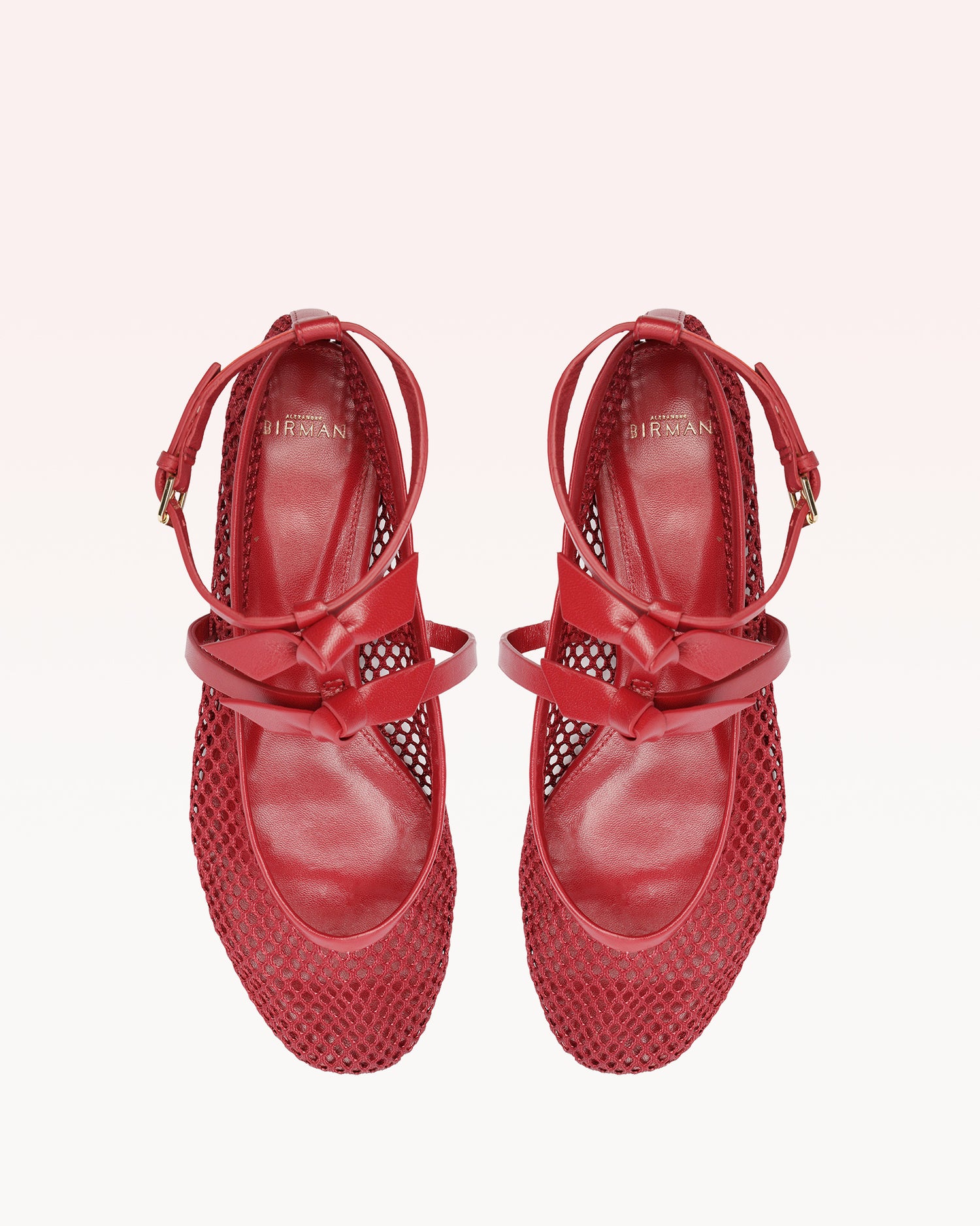 Slim Clarita Ballet Mesh Red Flats S/25