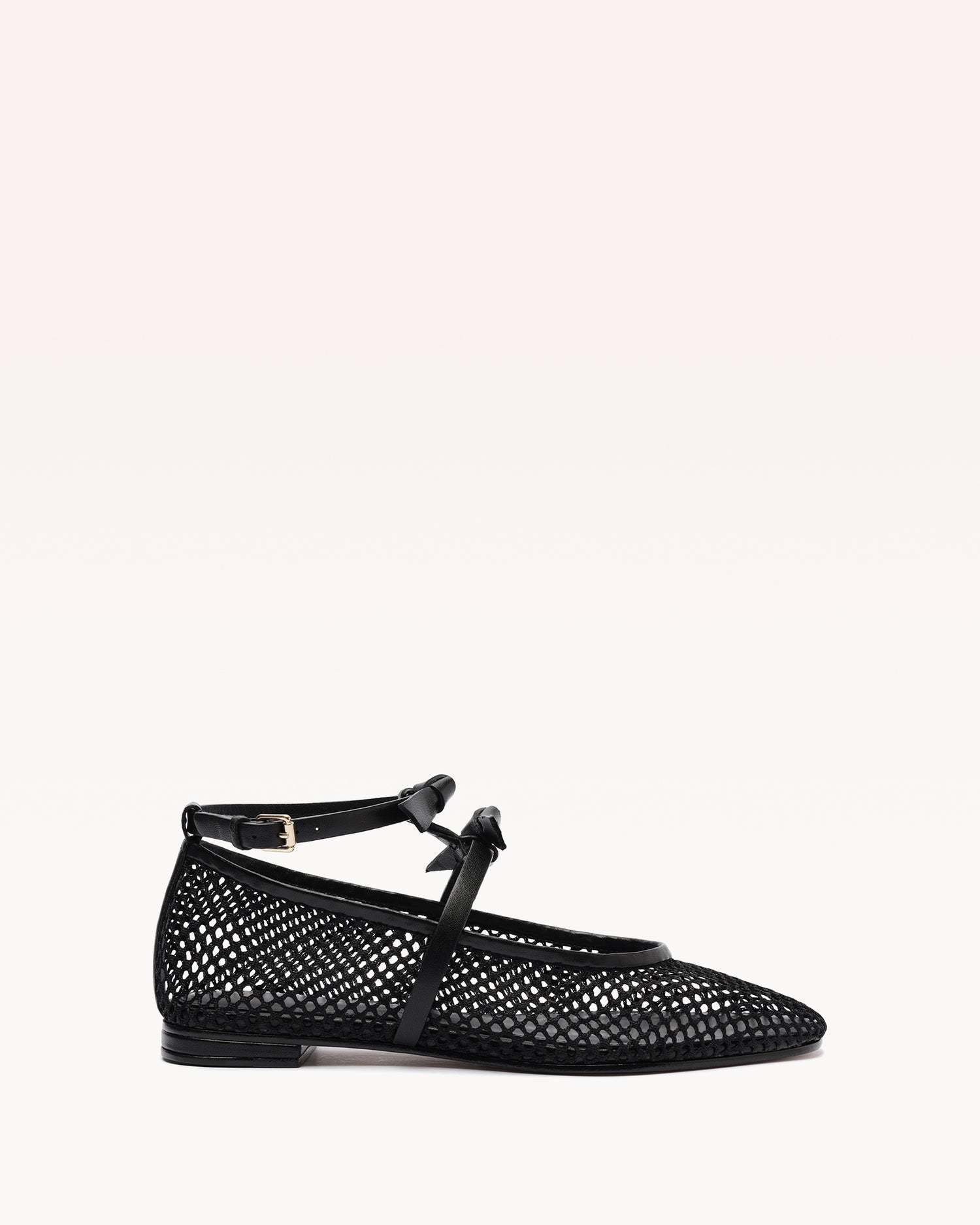 Slim Clarita Ballet Mesh Black Flats S/25 35 Black Nappa Kiss