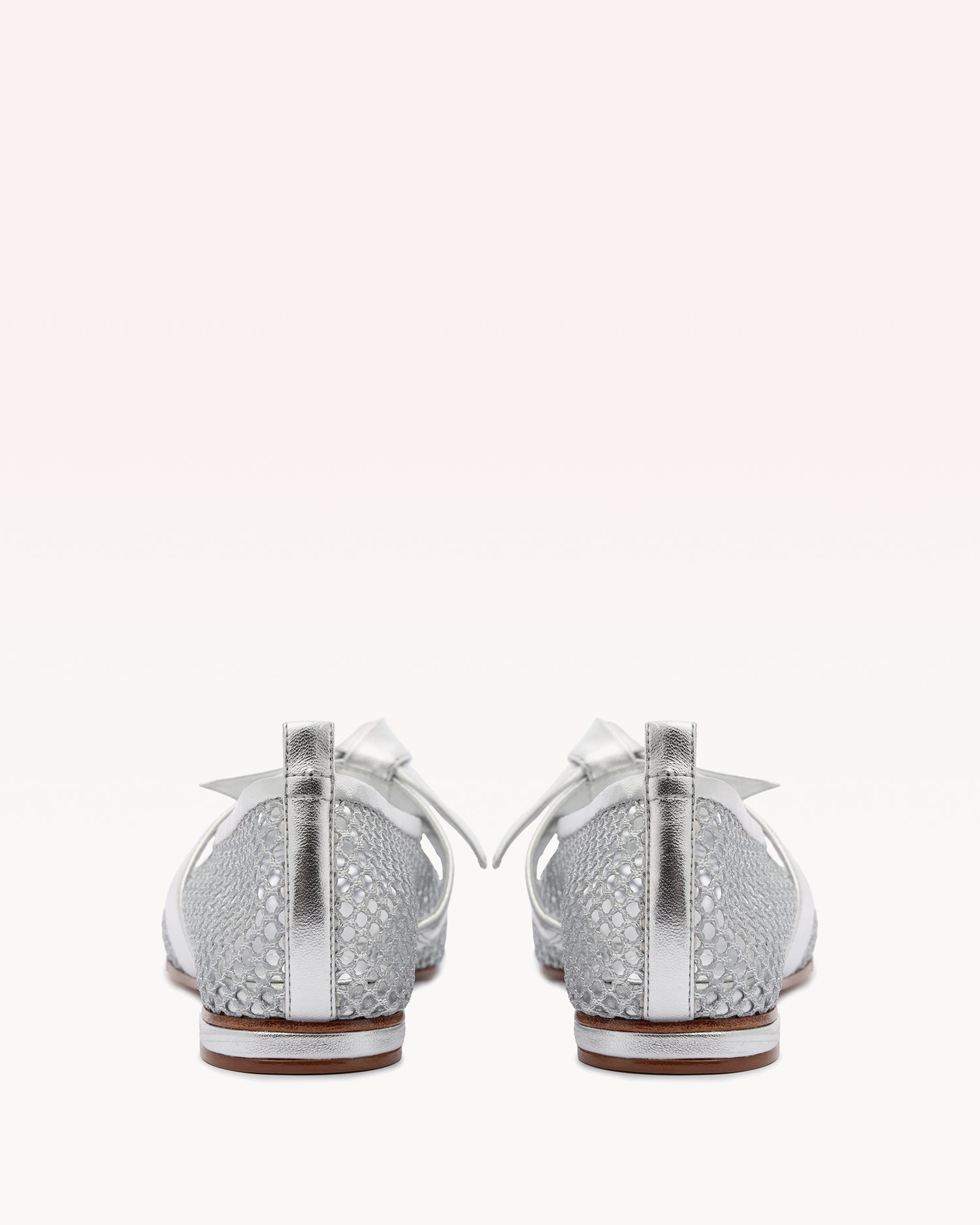 Clarita Ballerina Mesh Silver Flats S/25