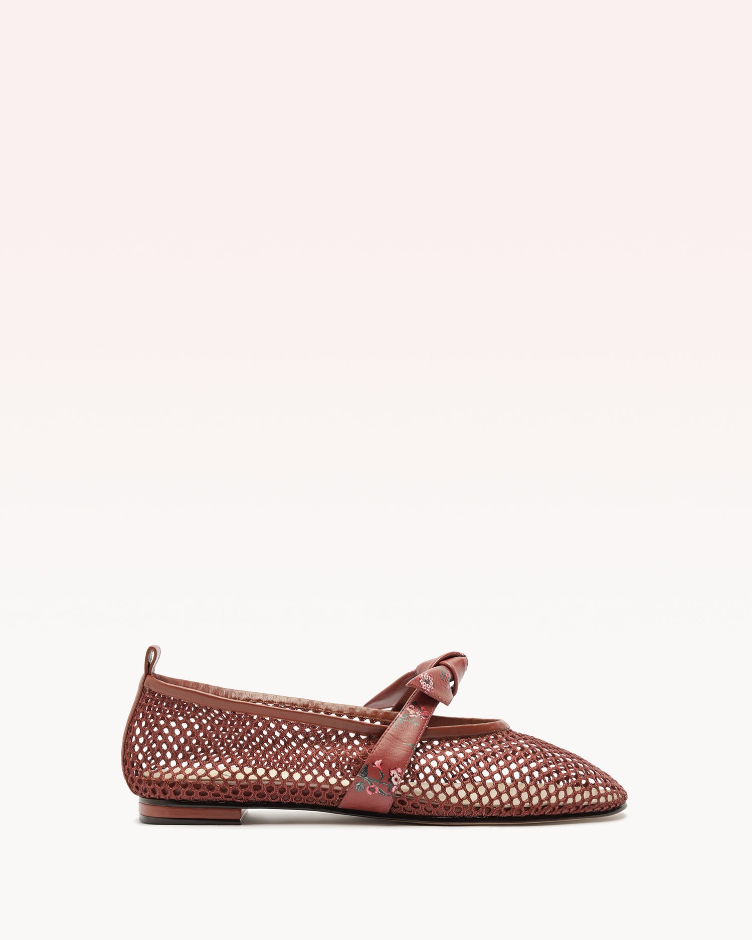 Clarita Ballerina Mesh Quebrada Frontera Flats R/26 35 Brown Nappa Leather