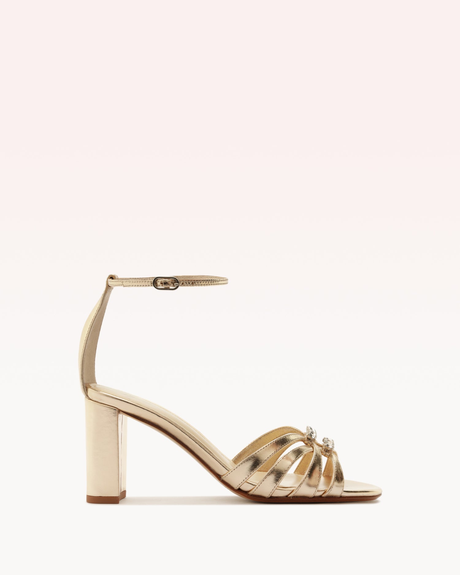 Noelle 75 Block Golden Sandals R/26 35 Golden Leather