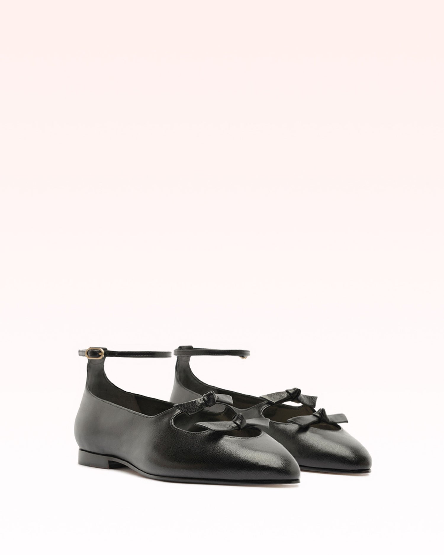 Slim Clarita Peep Ballerina Black