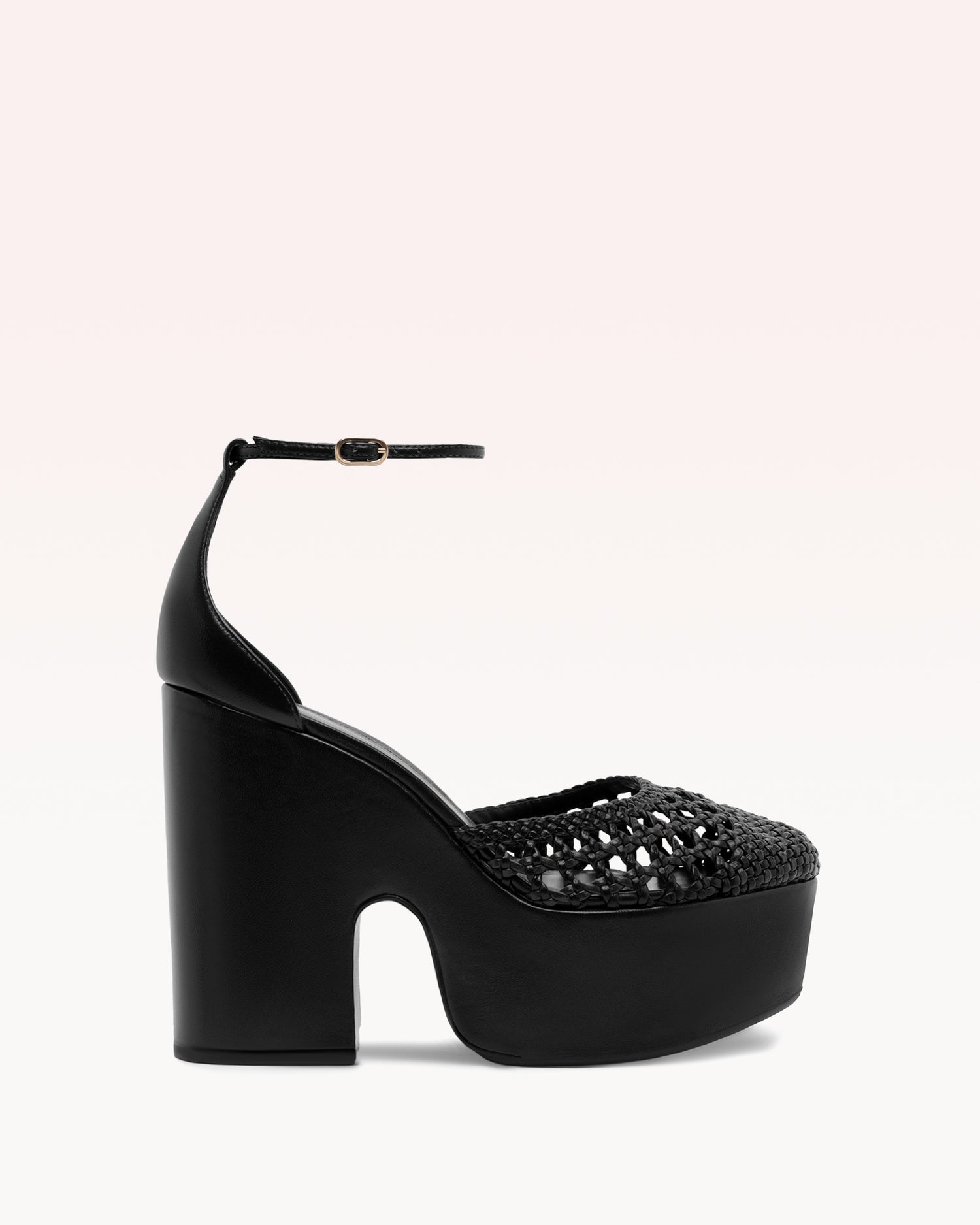 Thalita Platform 125 Tresse Black Pumps F/25 35 Black Nappa Kiss